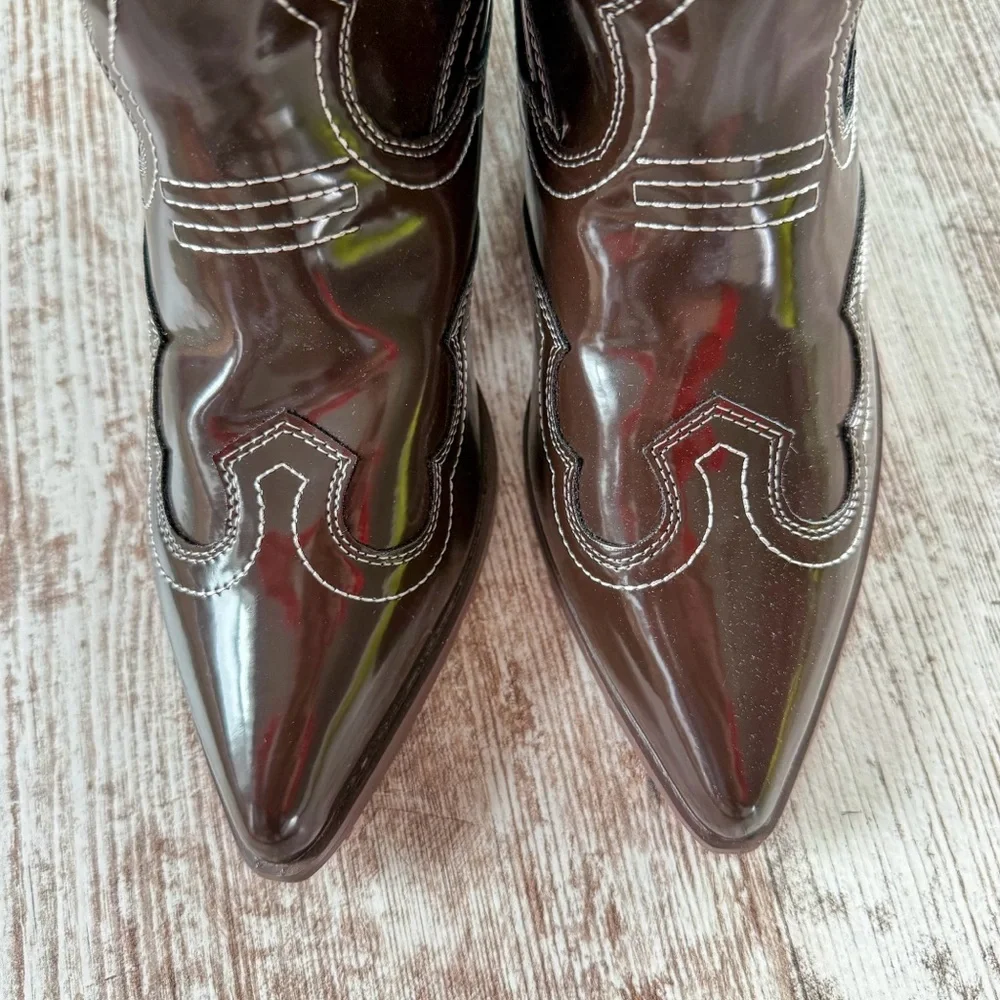 Billini New Zaine Dark Cocoa Shine Western Boots - Picture 3 of 5